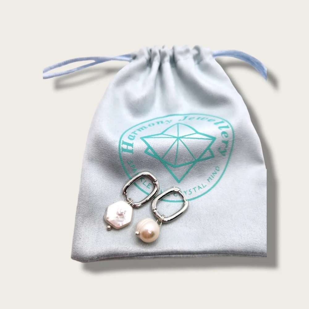 Freshwater Pearl Stainless steel clasp Assimetrical earrings